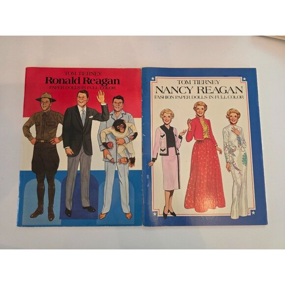 Tom Tierney Ronald & Nancy Reagan Paper Dolls In Full Color Book Set - Picture 1 of 5